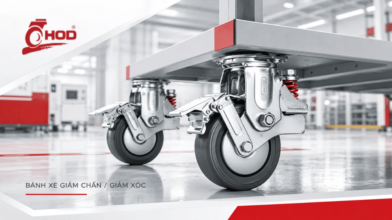 Bánh xe đẩy giảm chấn và bánh xe giảm xóc công nghiệp