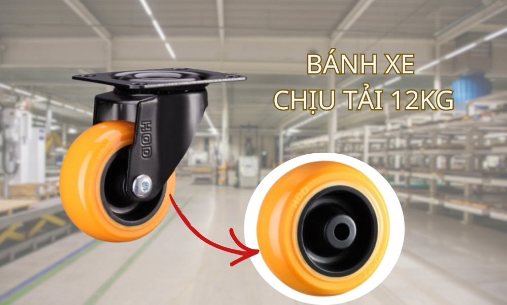 Bánh xe đẩy chịu tải nhẹ 12kg/ bánh