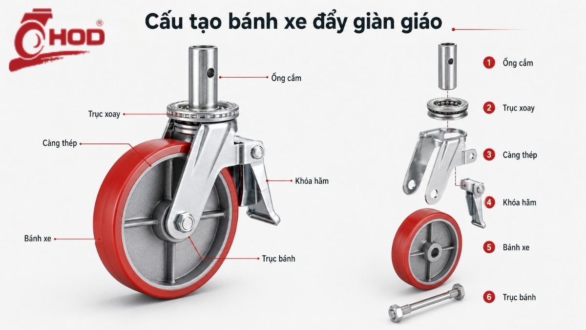 Cấu tạo bánh xe giàn giáo