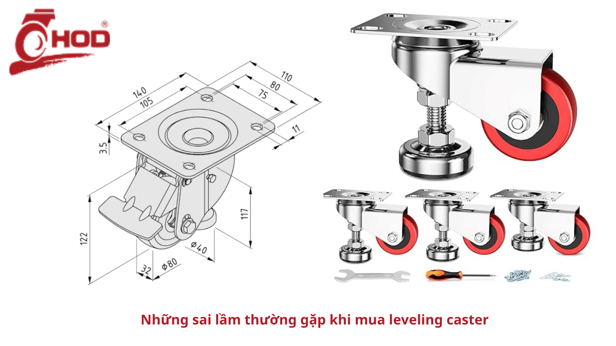 Lưu ý khi mua leveling caster 