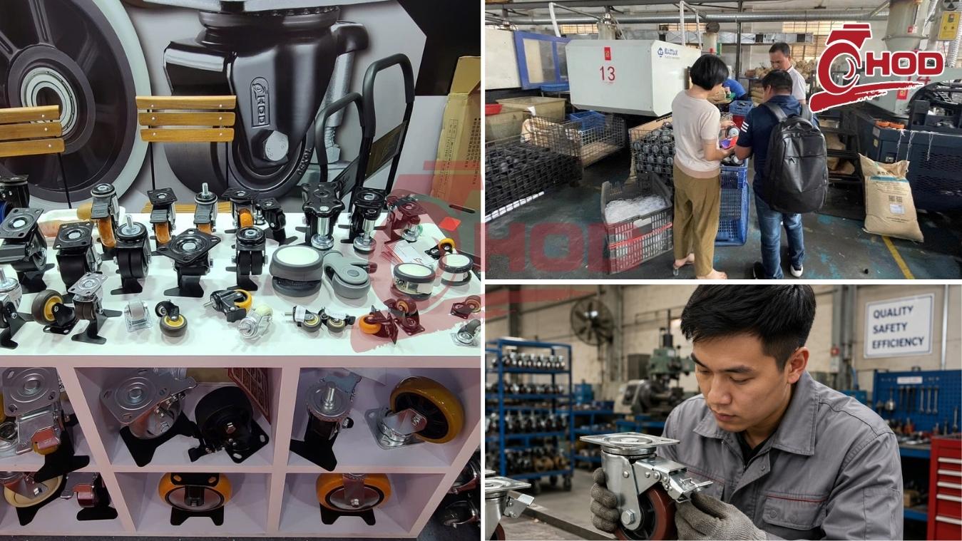 Cách tháo bánh xe đẩy công nghiệp có càng