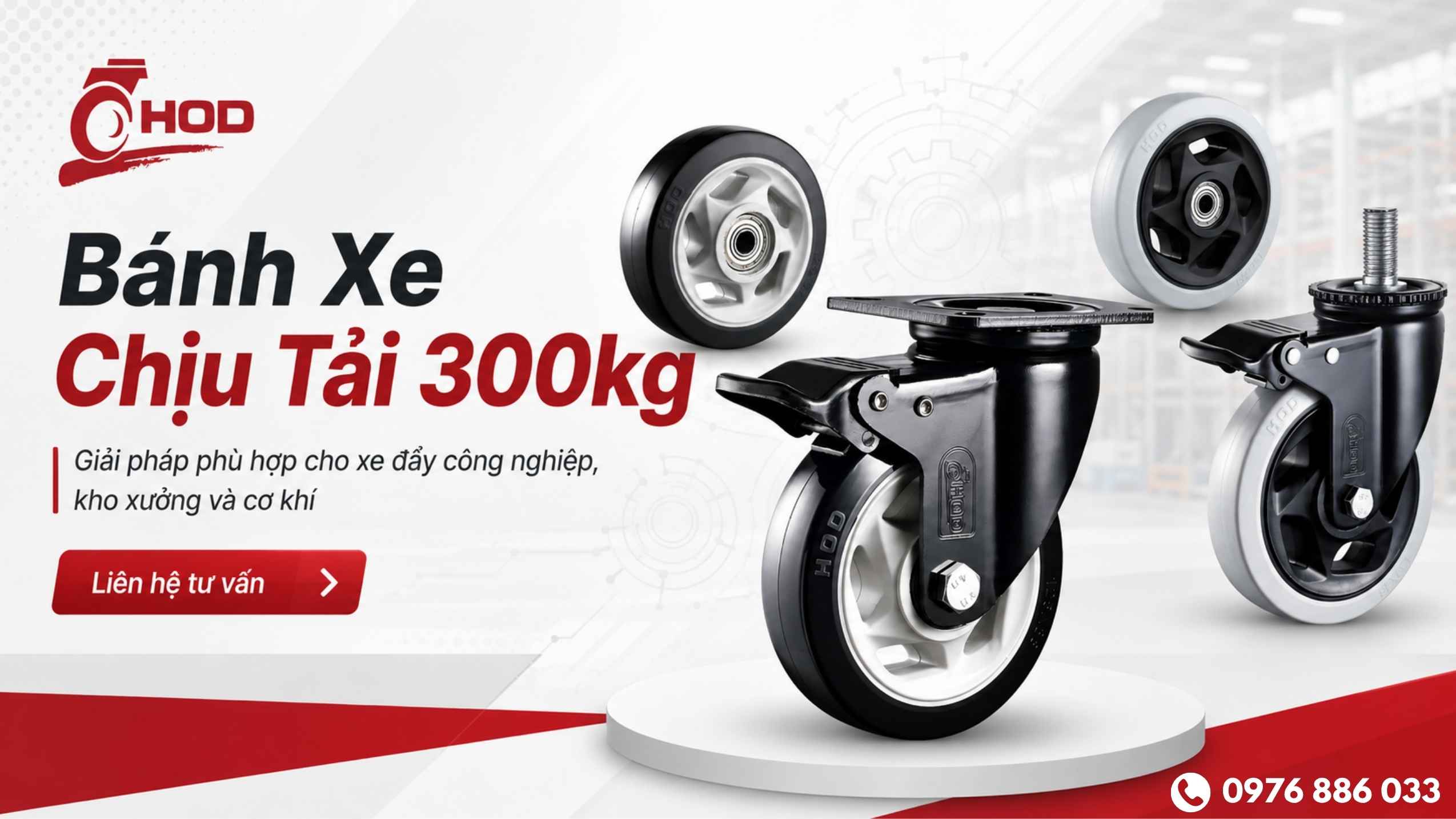 Liên hệ tư vấn bánh xe chịu tải 300kg tại HOD Caster