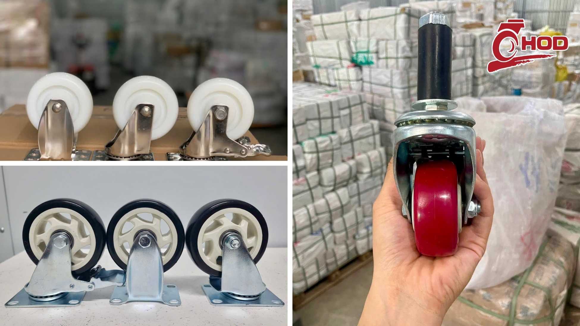 So sánh đường kính và chiều cao lắp của bánh xe đẩy công nghiệp