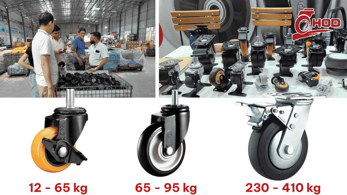 Phân loại bánh xe PU chịu lực nhẹ trung và nặng