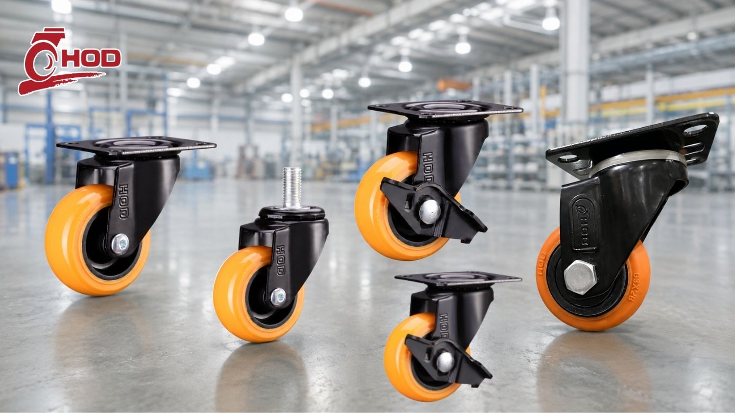 các loại bánh xe PU chịu tải nhẹ 12–65kg