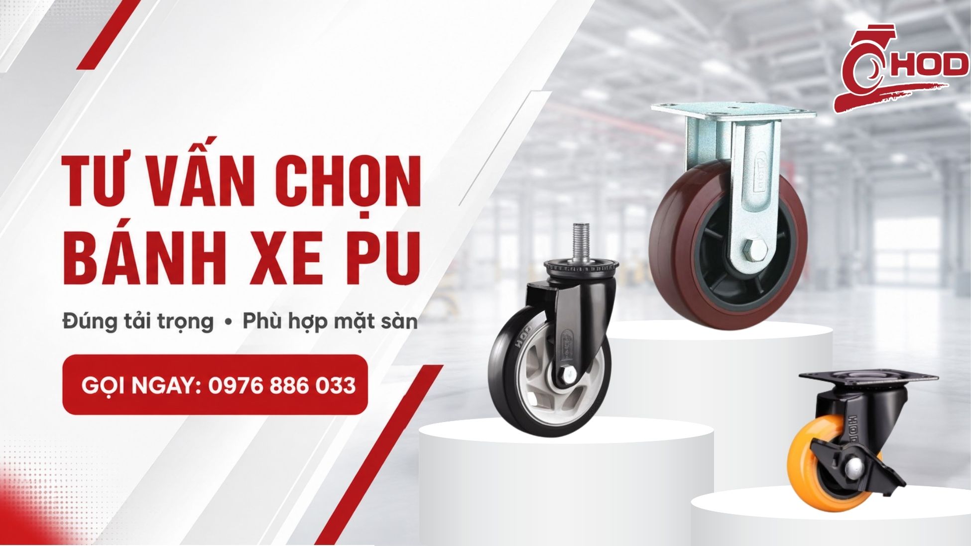 HOD Caster - Nhà cung cấp bánh xe PU uy tín, giá sỉ cạnh tranh