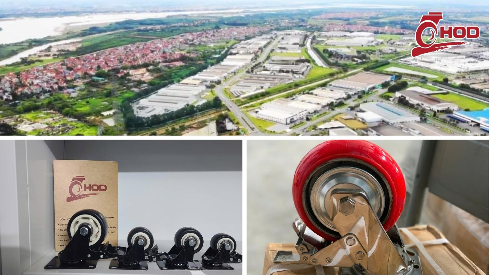 Bánh xe đẩy KCN Nội Bài sử dụng trong nhà xưởng