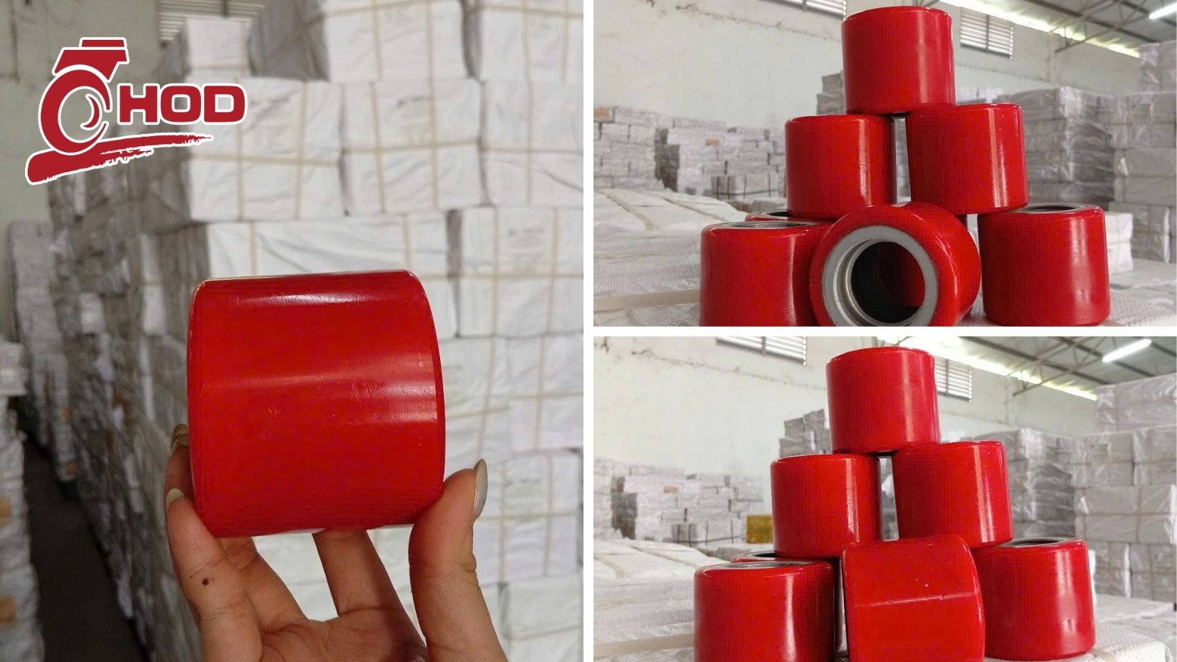 Bánh xe nâng tay PU lớn kích thước 180x50mm