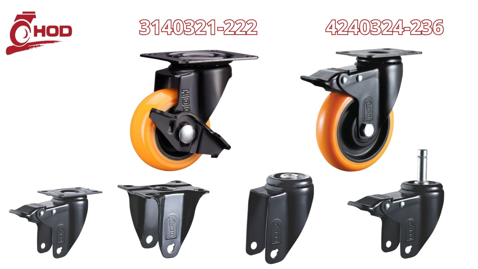 Bánh xe PU 4 inch mặt bích 80 × 58mm