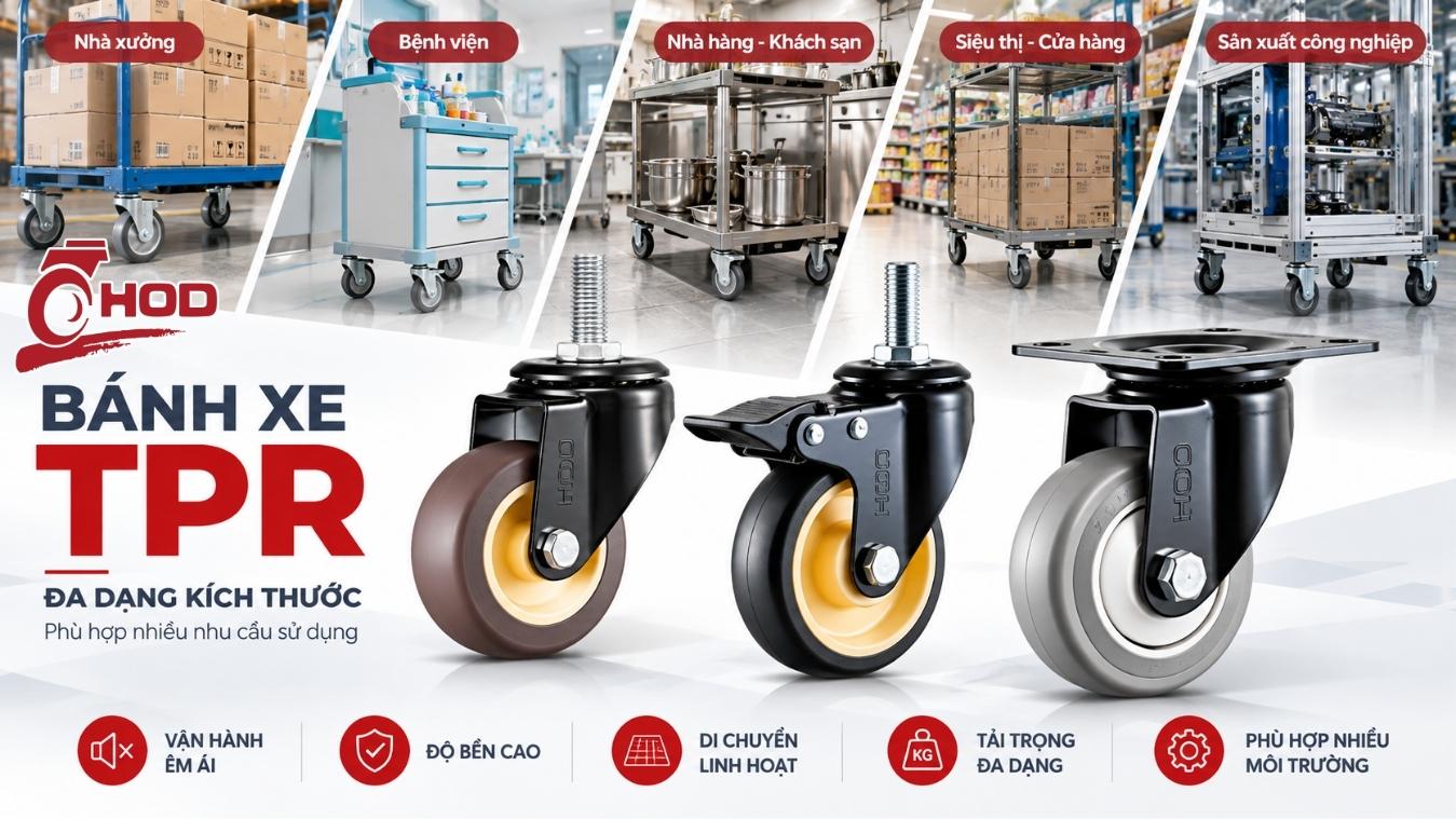 HOD Caster - Nhà cung cấp bánh xe TPR giá sỉ uy tín toàn quốc