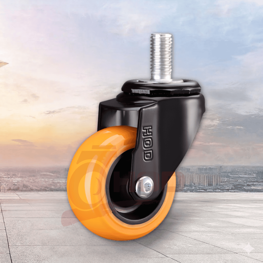 Bánh Xe Đẩy Tải Nhẹ Càng Xoay Trục Ren (Không Khóa)