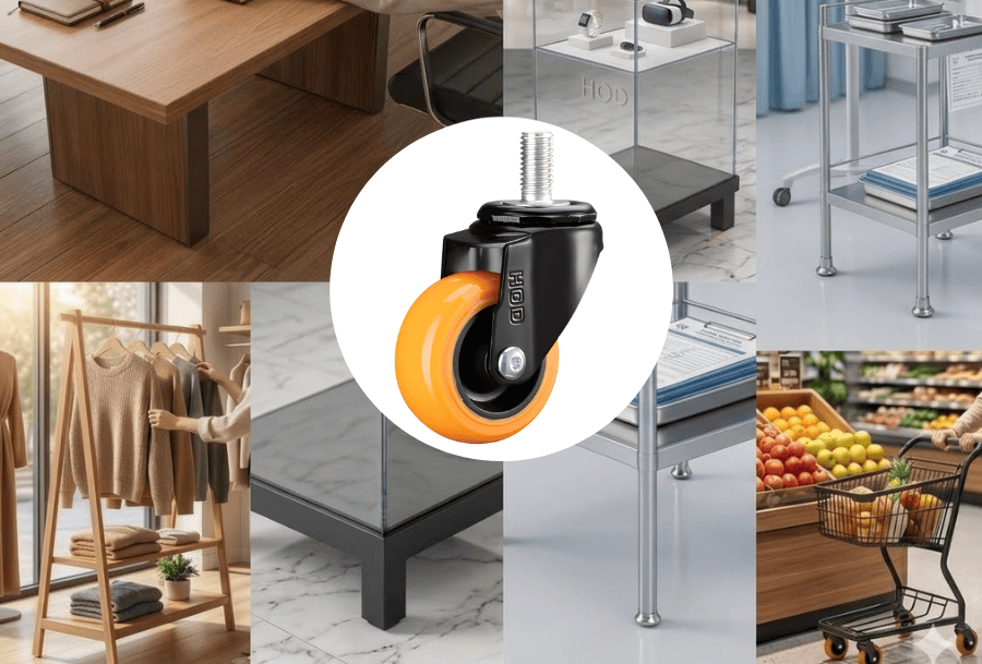 Bánh Xe Đẩy Tải Nhẹ Càng Xoay Trục Ren (Không Khóa)