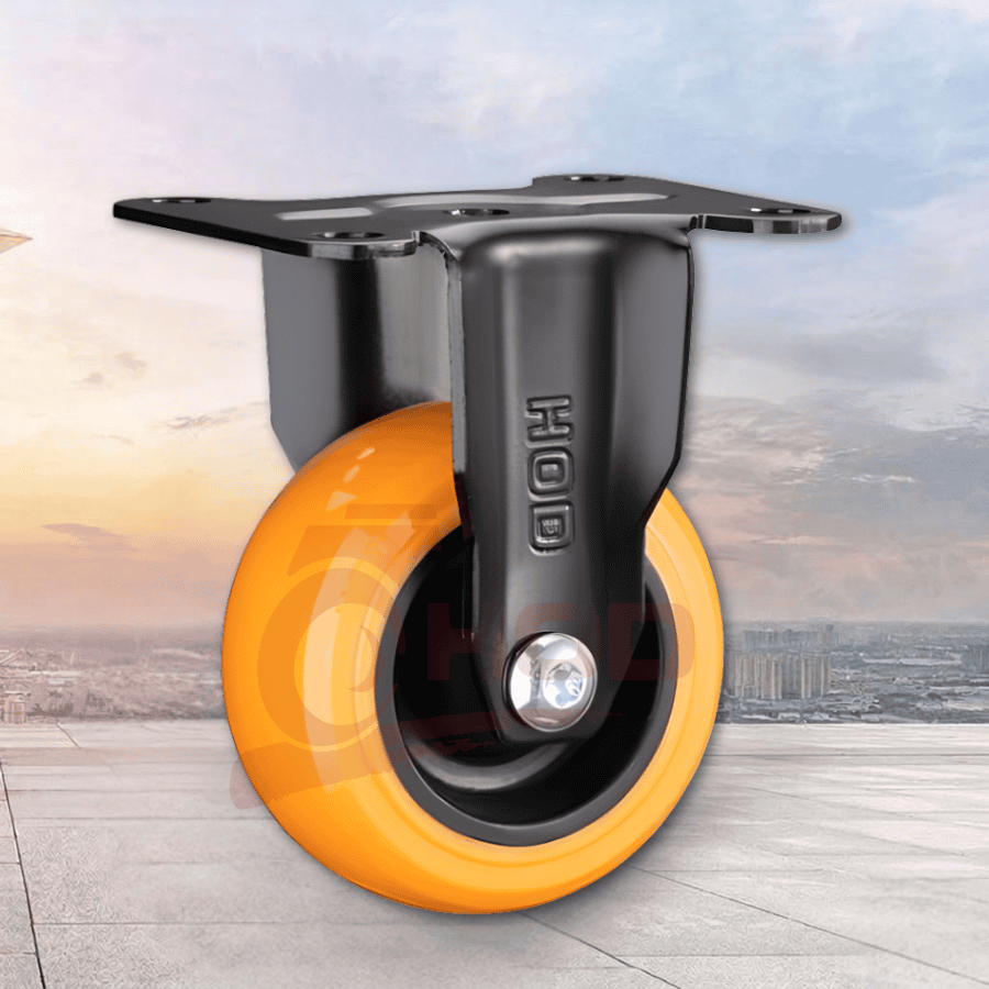 Bánh Xe Đẩy Tải Nhẹ PU Càng Cố Định