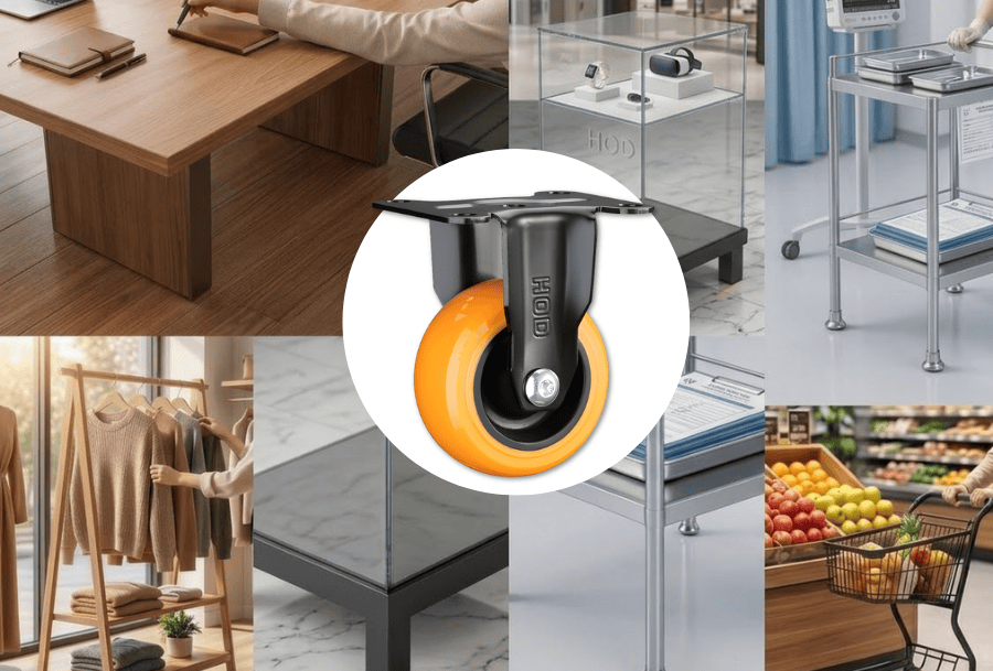 Bánh Xe Đẩy Tải Nhẹ PU Càng Cố Định