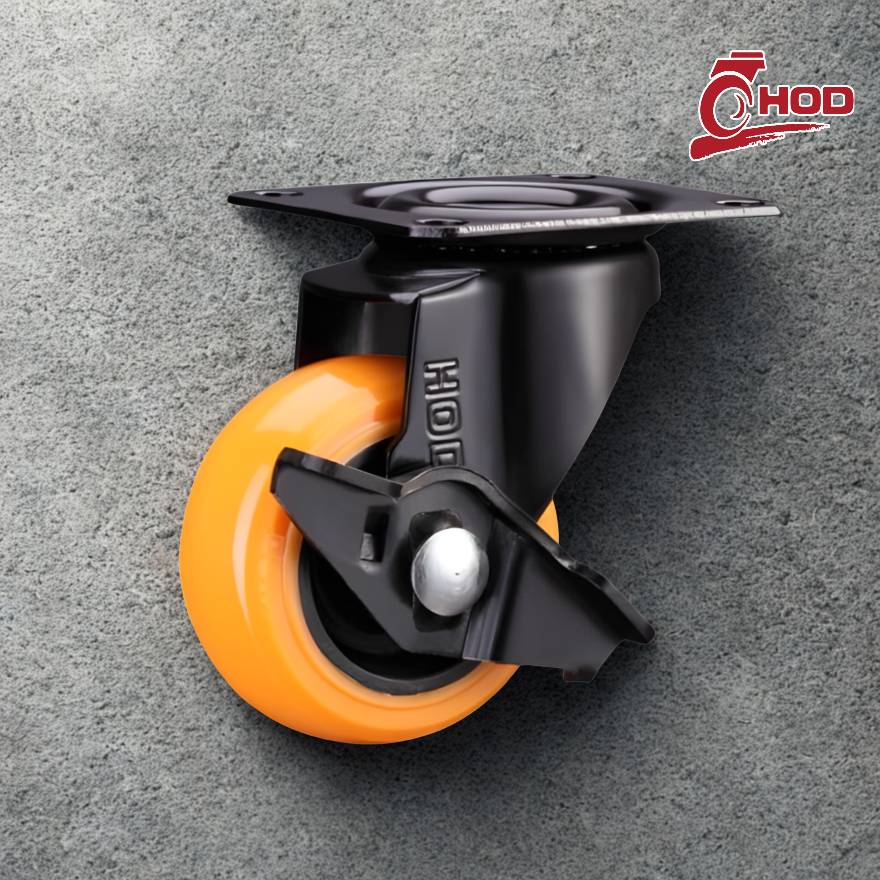 Bánh Xe Đẩy Tải Nhẹ PU Càng Xoay Có Khóa 