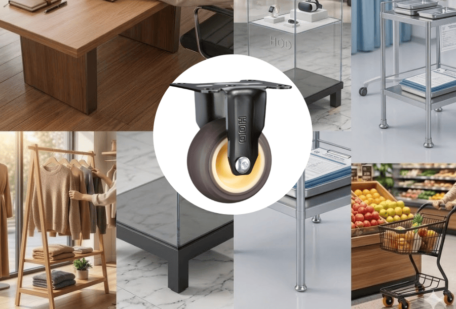 bánh xe đẩy tải nhẹ TPR càng cố định