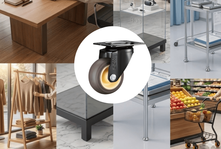 Bánh Xe Đẩy Tải Nhẹ TPR Càng Xoay (Không Khóa) 