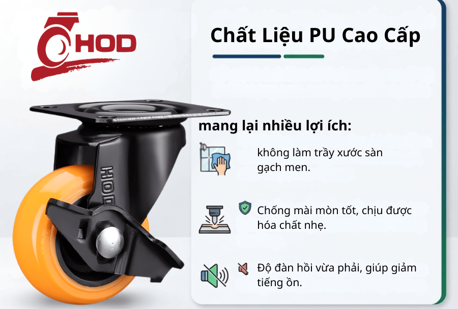 Bánh xe đẩy Pu