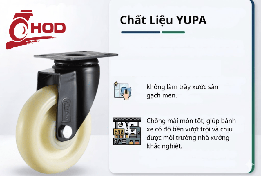 Bánh xe đẩy chịu tải trung càng xoay (không khóa)