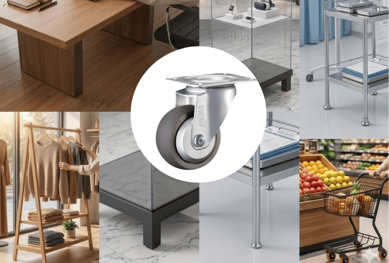 Bánh xe đẩy tải nhẹ TPR càng xoay (không khóa)