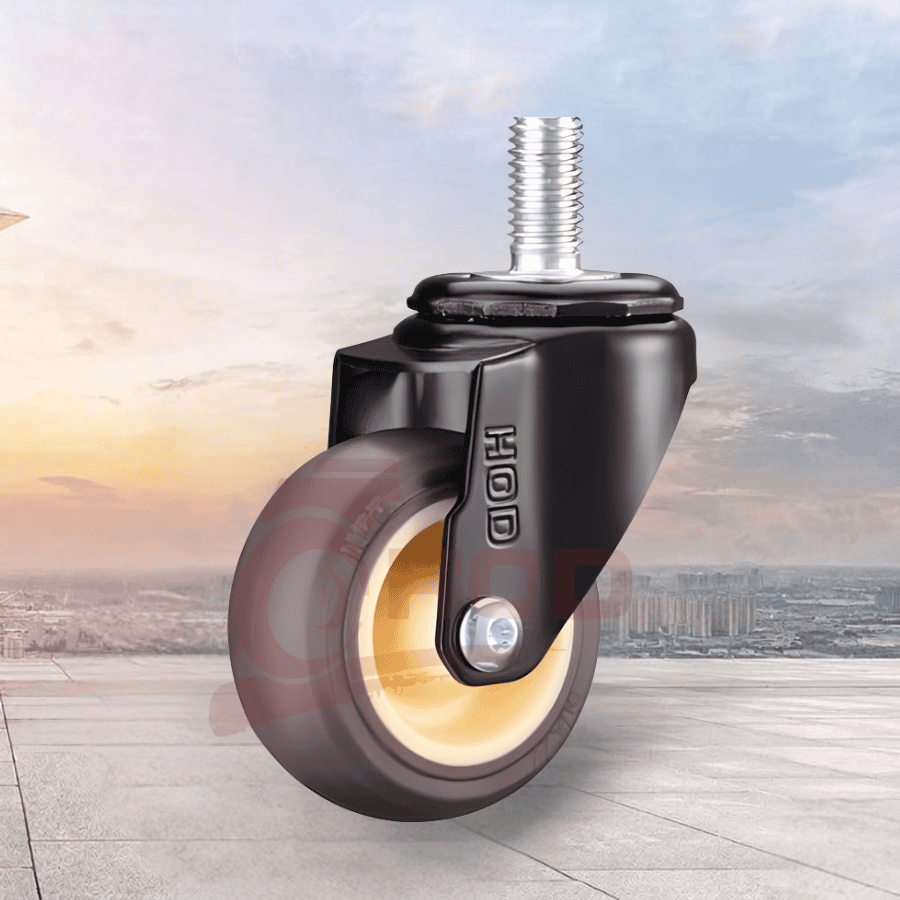 Bánh xe đẩy tải nhẹ TPR càng xoay trục ren 