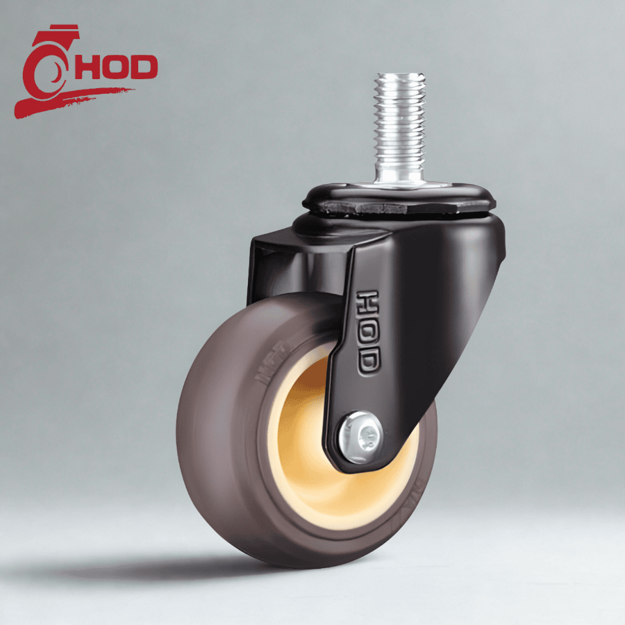 Bánh xe đẩy tải nhẹ TPR càng xoay trục ren 