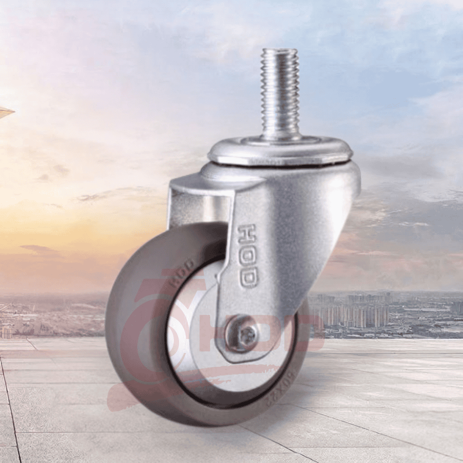 Bánh xe đẩy tải nhẹ càng xoay trục ren (không khóa) 10-50kg