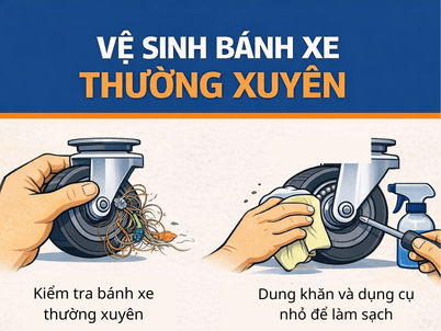 Cách Khắc Phục Bánh Xe Đẩy Bị Kẹt, Khó Xoay Hiệu Quả