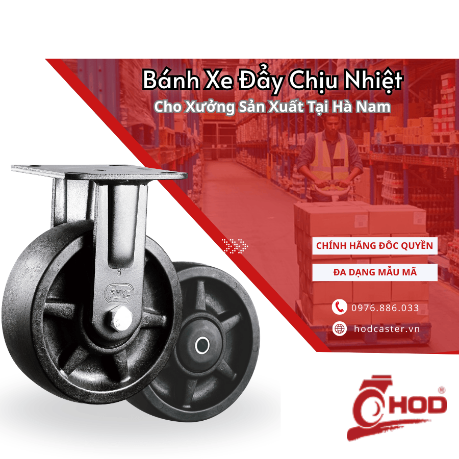 Bánh Xe Đẩy Chịu Nhiệt Cho Xưởng Sản Xuất Tại Hà Nam