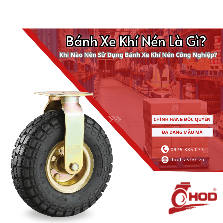 bánh xe đẩy khí nén công nghiệp