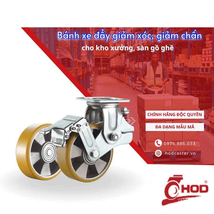 Bánh xe đẩy giảm xóc, giảm chấn