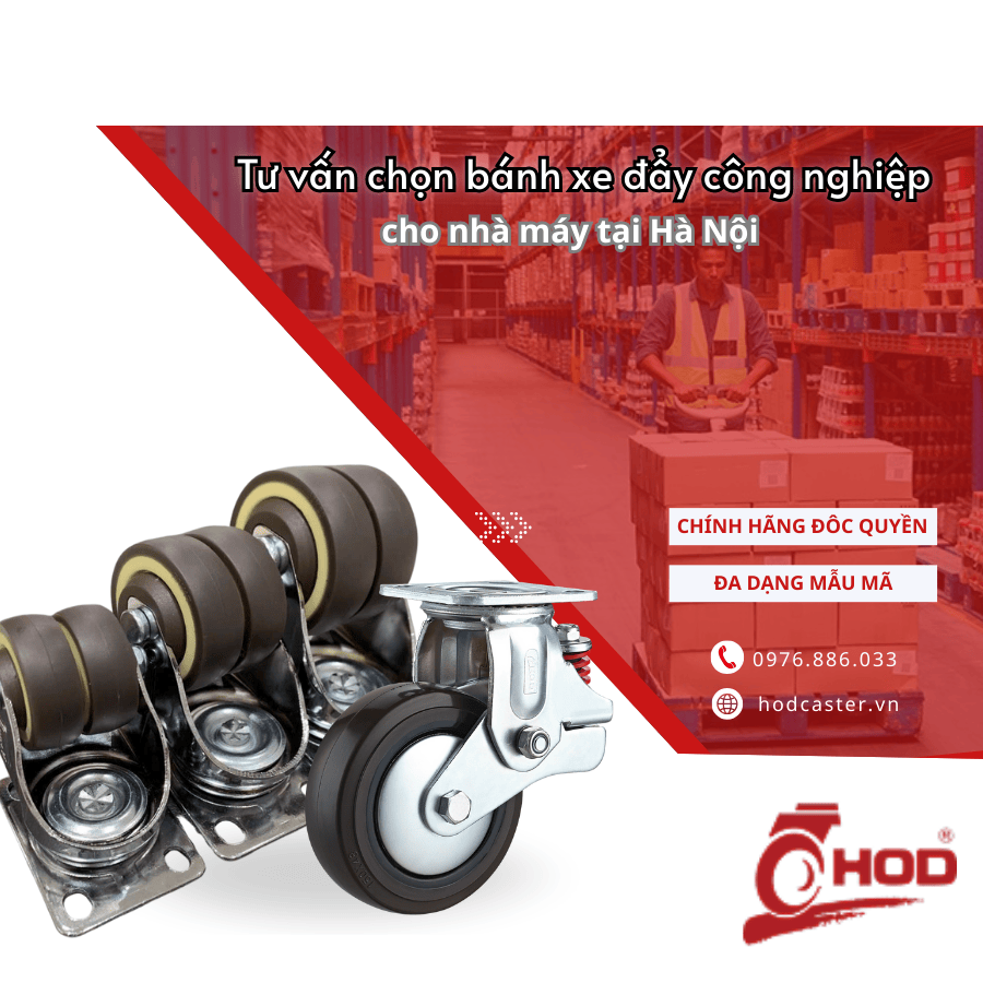 Tư vấn chọn bánh xe đẩy công nghiệp cho nhà máy tại Hà Nội