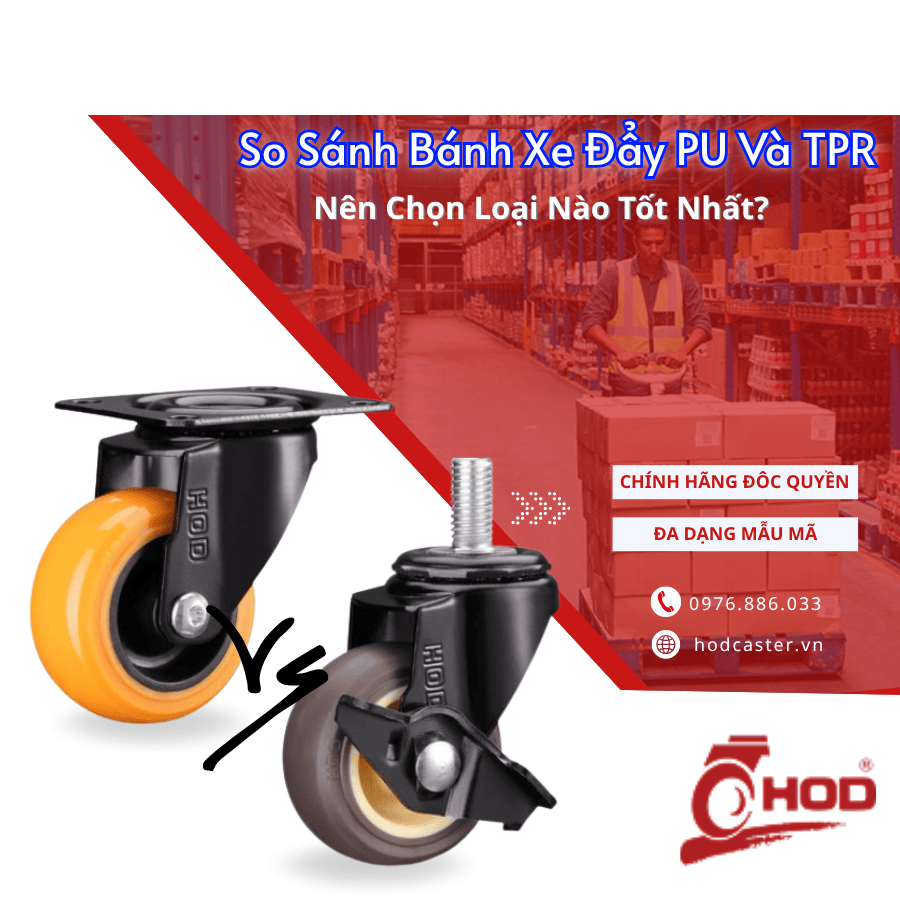 So Sánh Bánh Xe Đẩy PU Và TPR