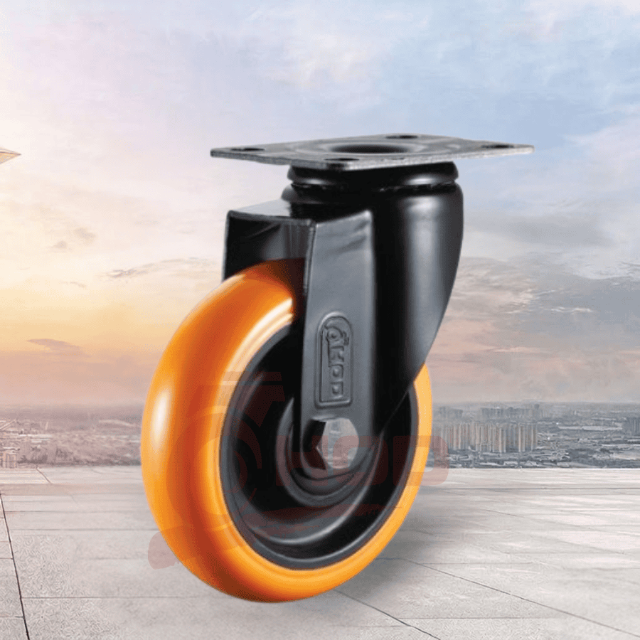 bánh xe đẩy chịu tải trung càng xoay (không khóa) 70-95kg