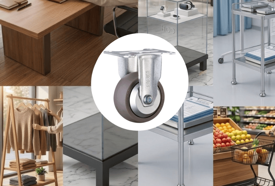 bánh xe đẩy tải nhẹ TPR càng cố định