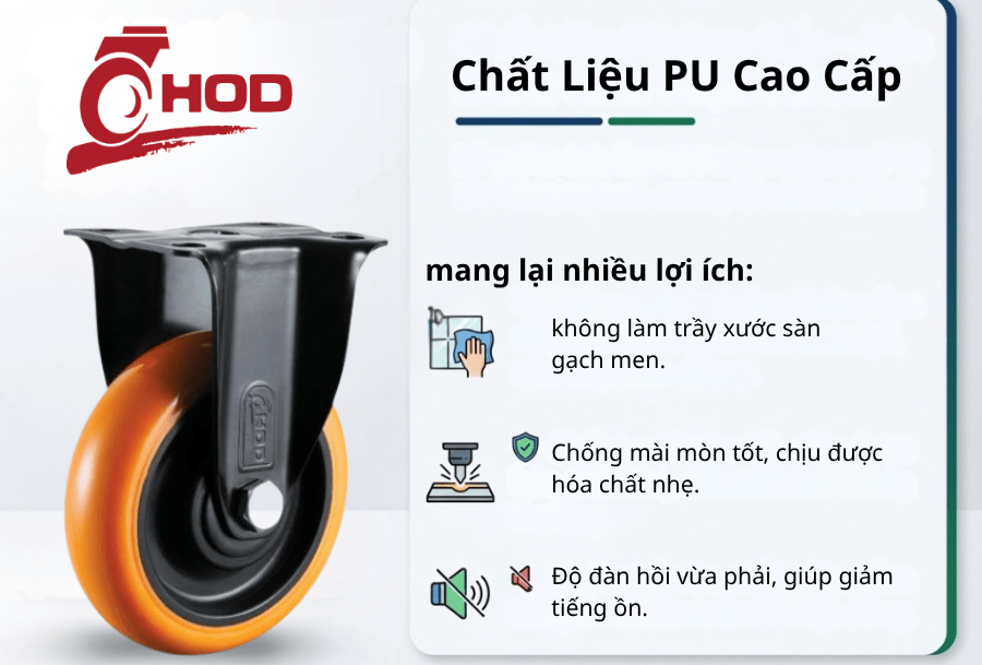 bánh xe đẩy tải trung càng cố định 70kg – 95kg 