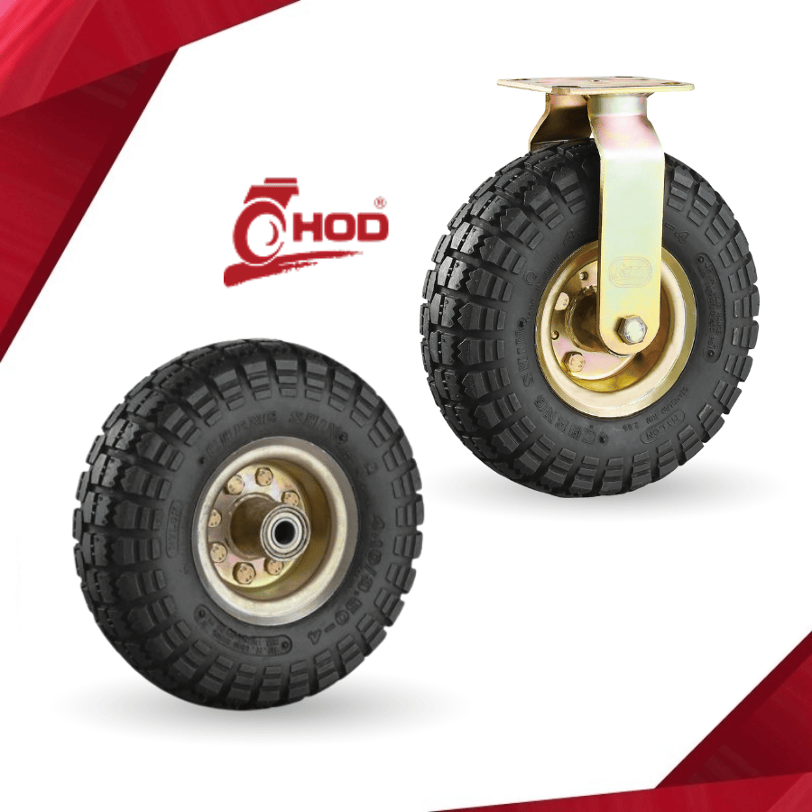Bánh xe đẩy cao su cho xe đẩy hàng trong kho xưởng